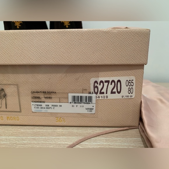 PRADA Peep Toe bootie Size 36.5/ 6.5 suede chocolate brown color - Picture 3 of 6